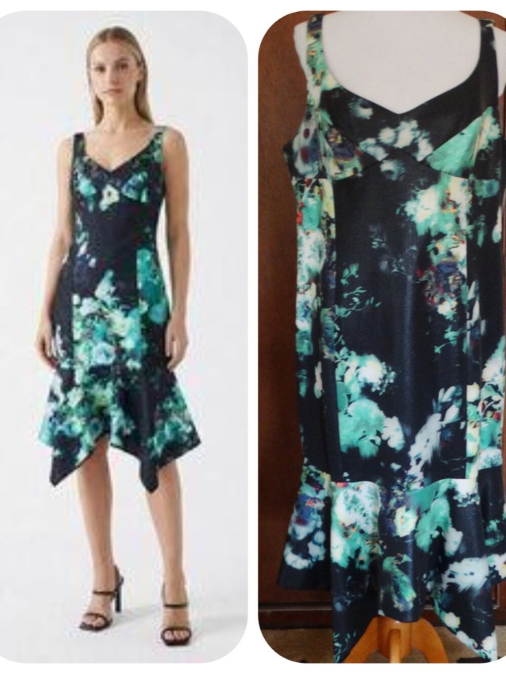 Designer Teri Jon by Rickie Freeman A-Line Cocktail Dress/Gown 16 asymmetrical
